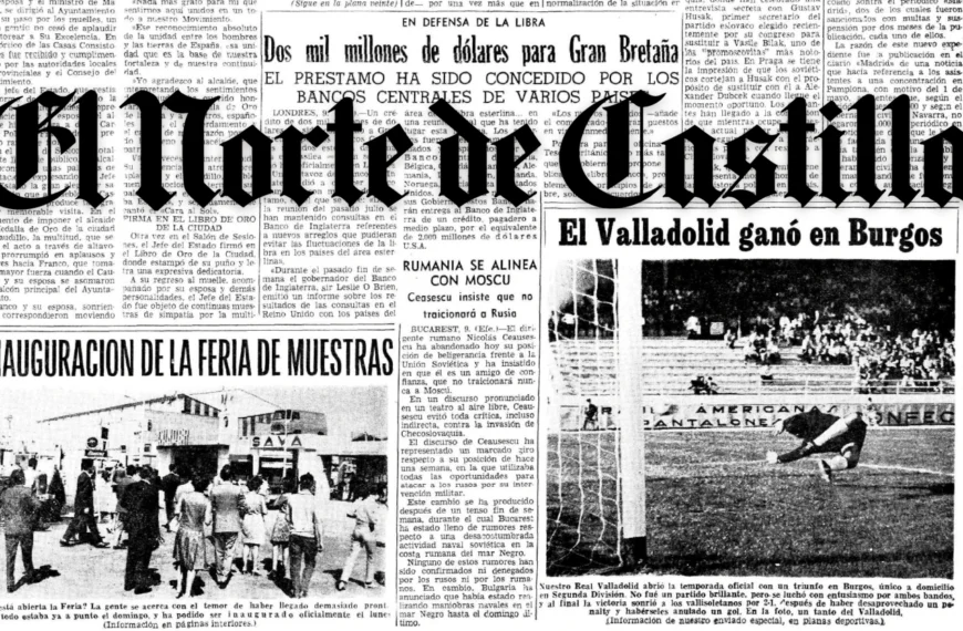 El Norte de Castilla, logo sobre una portada del periódico de los años 60